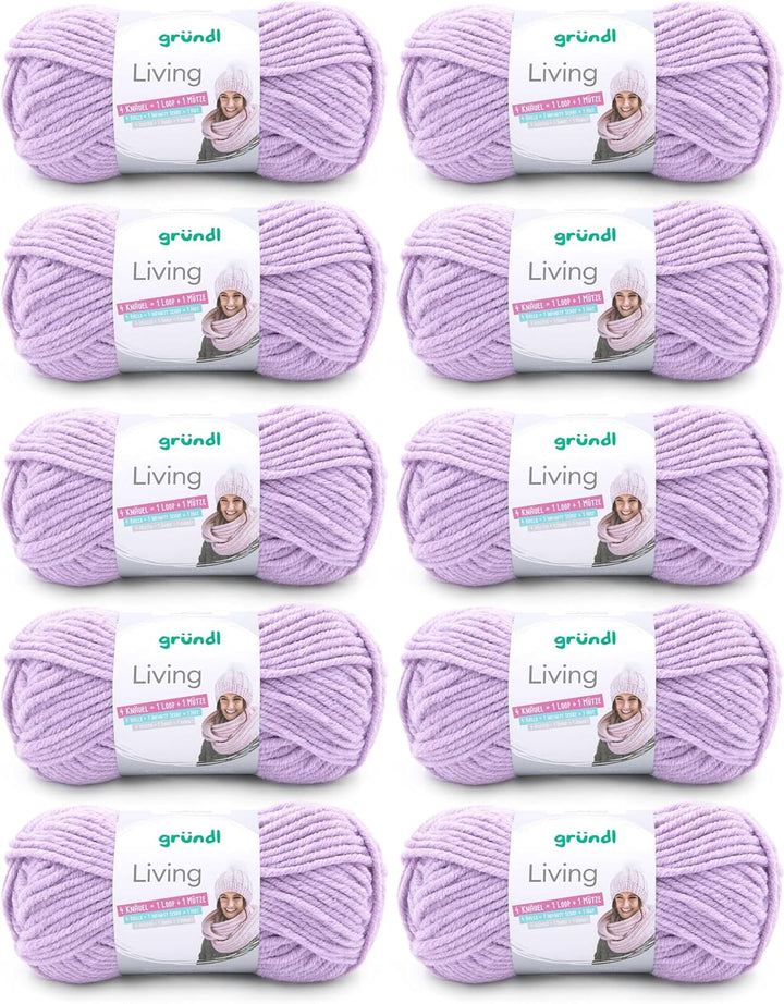 Gründl Garn Living (Strick- und Häkelgarn mit wollartigem Charakter, waschbares Garn aus 80 % Polyac