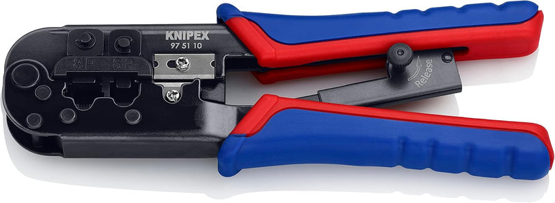 KNIPEX Crimpzange für Westernstecker, 97 51 10 & Electronic Super Knips, Elektronik-Seitenschneider