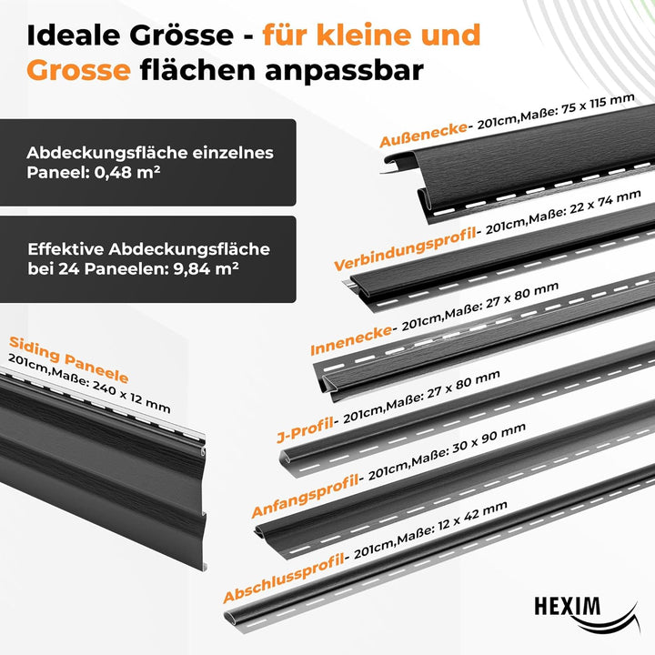 HEXIM Siding Fassadenpaneele aussen Fassadenverkleidung wetterfest Kunststoffpanelee PVC-U Verkleidu