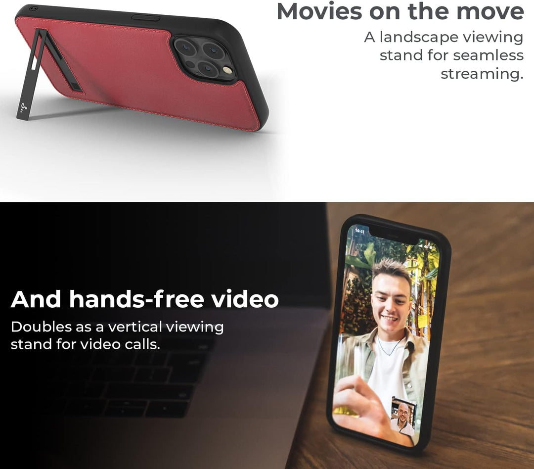 Snakehive Metro Lederhülle für Apple iPhone 12/12 Pro || Echtleder Handyhülle mit Standfunktion || E