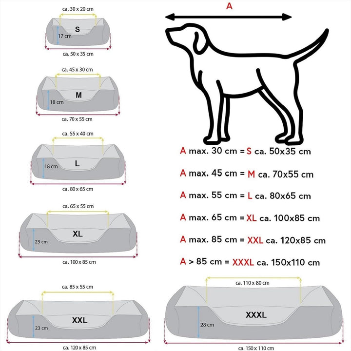 BedDog Hundebett LUPI, Hundekissen mit abziehbaren waschbaren Bezug, Hundekorb, Hundesofa, für klein