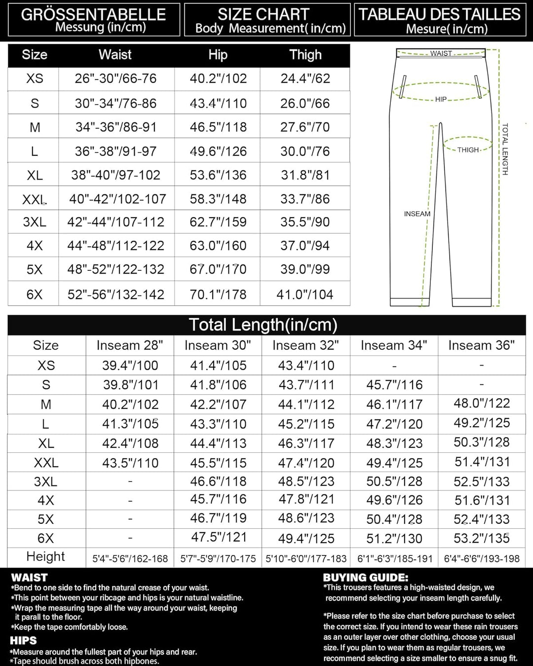Coutyuyi Regenhose für Herren wasserdichte Leichte Winddichte Outdoorhose zum Wandern Camping Golf X