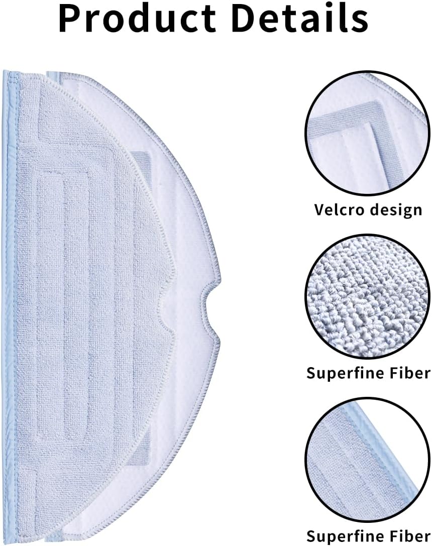 Rrochio Saugroboter Zubehör Mop Tücher 8er Set für roborock S7 Max Ultra,S7,S7 MaxV,S7 Pro Ultra,S8,