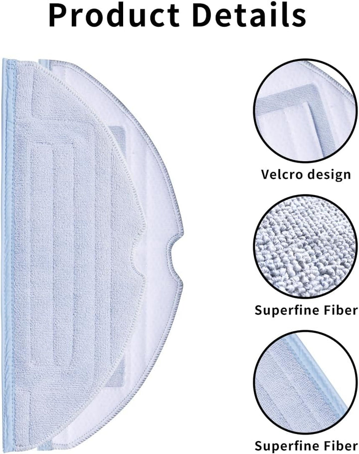 Rrochio Saugroboter Zubehör Mop Tücher 8er Set für roborock S7 Max Ultra,S7,S7 MaxV,S7 Pro Ultra,S8,
