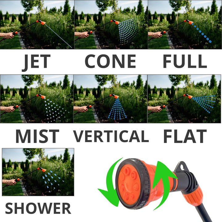 Giessstab 65cm mit 7 Funktionen Sprühbilder & QUICK STOP - Gartenbrause Zauberstab für Garten - Blum