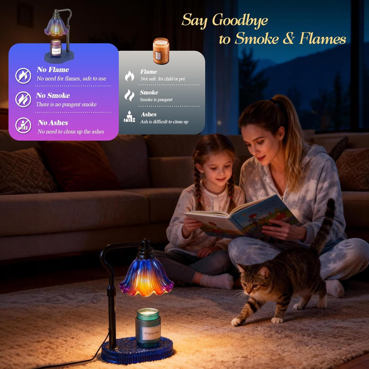 Kerzenwärmer Lampe mit Timer & dimmbare 4-Stufen-Helligkeit - einstellbare Höhe, für neue Haus Schla