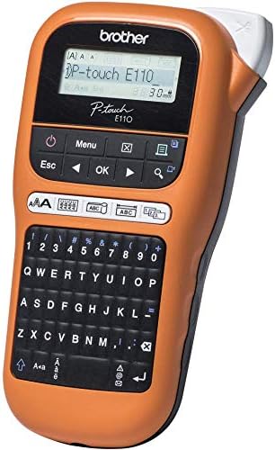 Brother PT-E110VP Industrielles Beschriftungsgerät inklusive Netzadapter und Transportkoffer & Origi