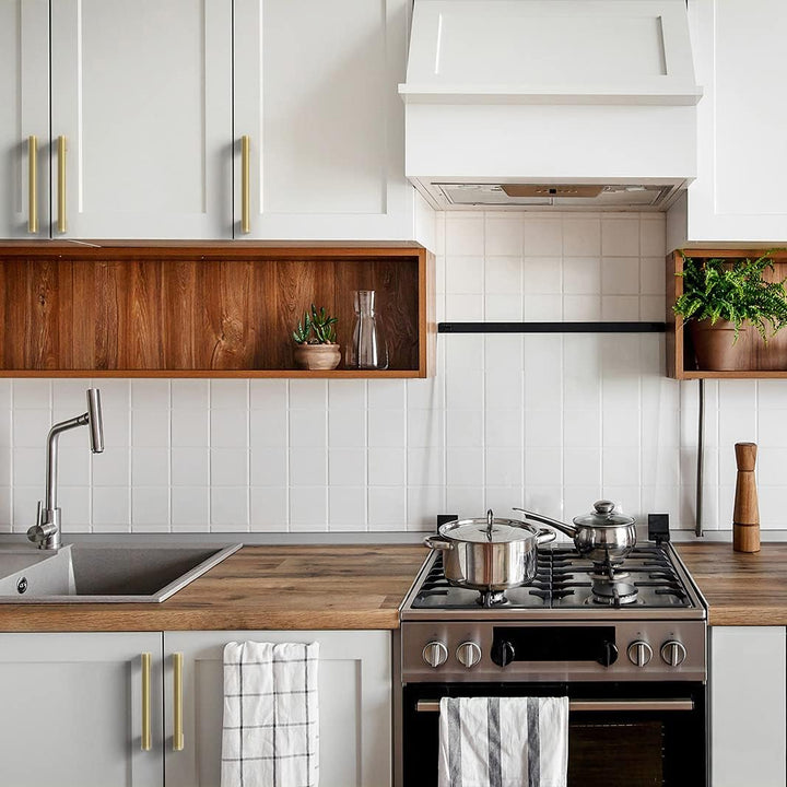 FURNIWARE 10 Stück Möbelgriffe, 192mm Bohrlochabstand Edelstahl Möbelgriffe Schrankgriffe Küche Kabi