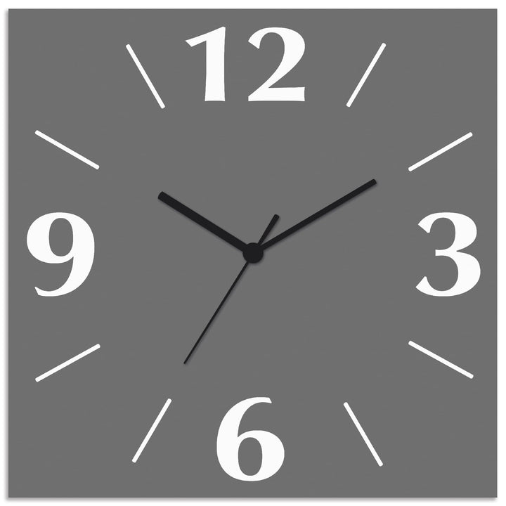 ARTLAND Wanduhr ohne Tickgeräusche Alu Quarzuhr 30x30 cm Quadratisch Lautlos 4 Ziffern Farbig Schlic