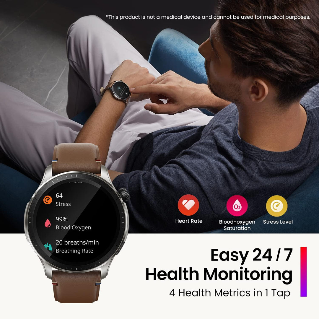 Amazfit GTR 4 Smartwatch mit 1.43” AMOLED Display, 150 Sportmodi, Telefonieren über Bluetooth und Mu