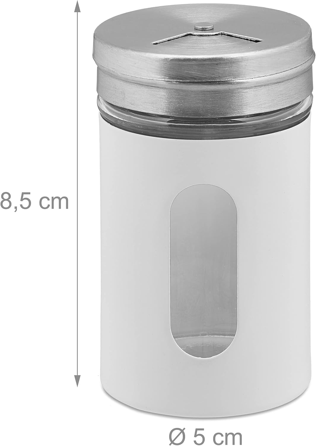 Relaxdays Gewürzstreuer, 12er Set, 3 Streugrade, Gewürze & Kräuter, Gewürzgläser, 90 ml, Glas & Edel