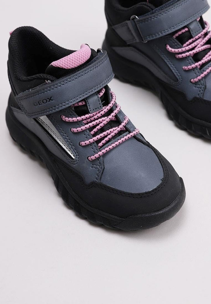 Geox Mädchen J Simbyos Girl ABX A Sneaker 26 EU Avio Black, 26 EU Avio Black