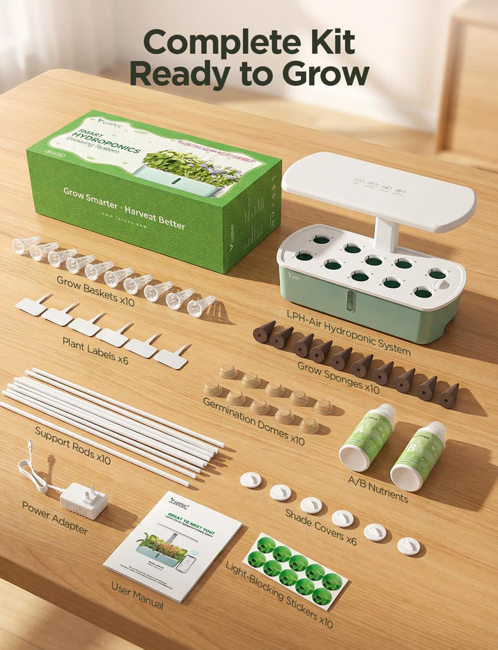 LetPot LPH-Air WiFi Hydroponisches Anzuchtsystem, 10 Hülsen Smart Herb Garden Kit für Innenräume, In