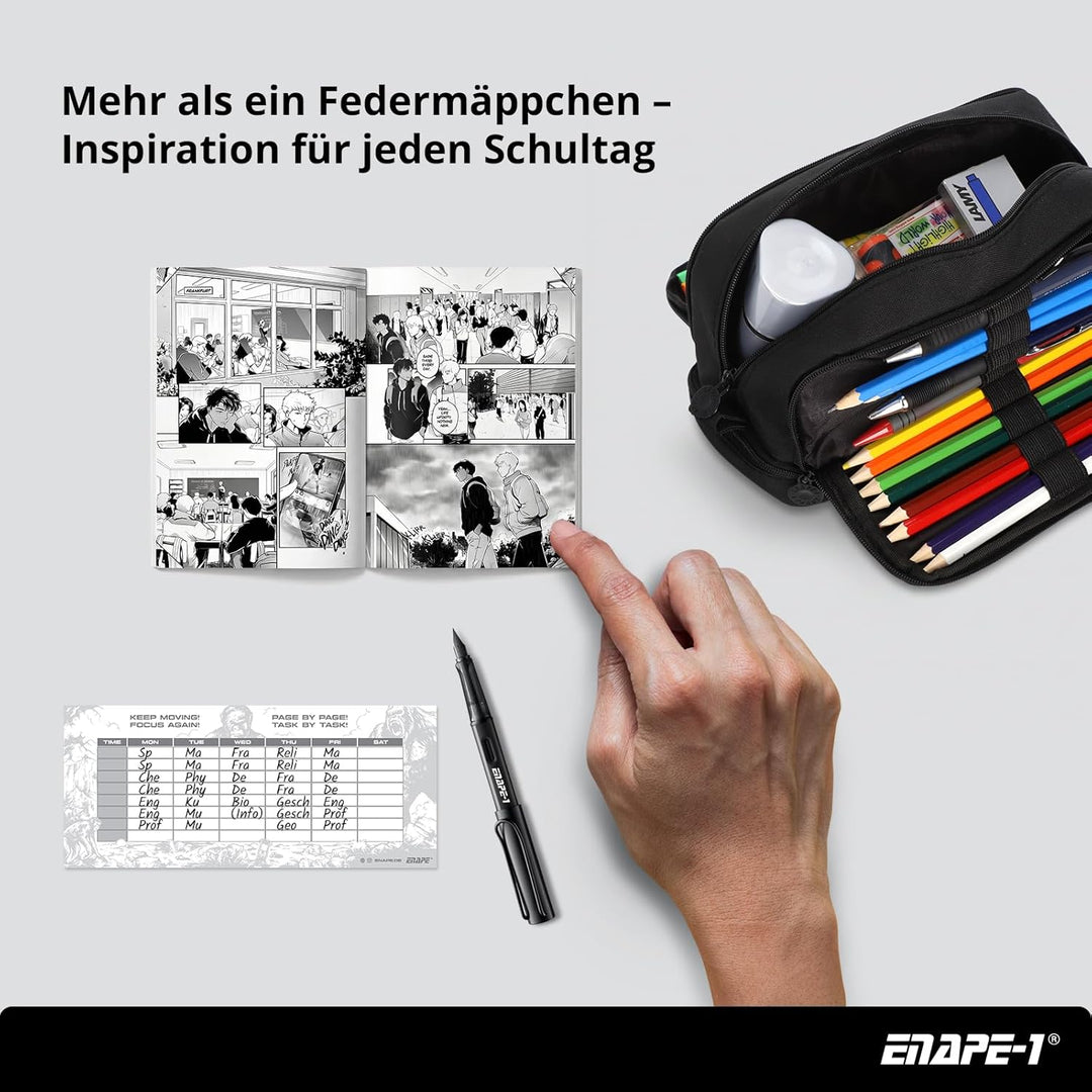 Multipocket XL Federmäppchen mit Fächern – Grosses Stifteetui für Schule, Uni & Büro – Robustes Schl