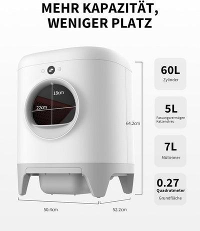 PETKIT Pura X Selbstreinigende Katzentoilette XSecure/Odor Removal/APP Control Automatische Katzento