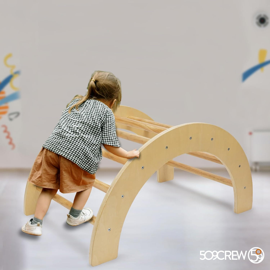 509 Crew Zoo 2in1 Kletterbogen mit Rutsche/Kletterbrett-Set, Indoor- und Outdoor-Spielhalle, Montess
