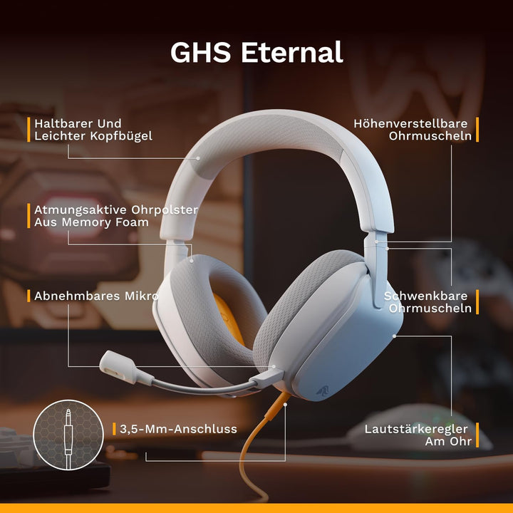 GLORIOUS GHS Eternal – Stereo-Gaming-Headset für PC, PS5, PS4, Xbox, Switch – speziell abgestimmten