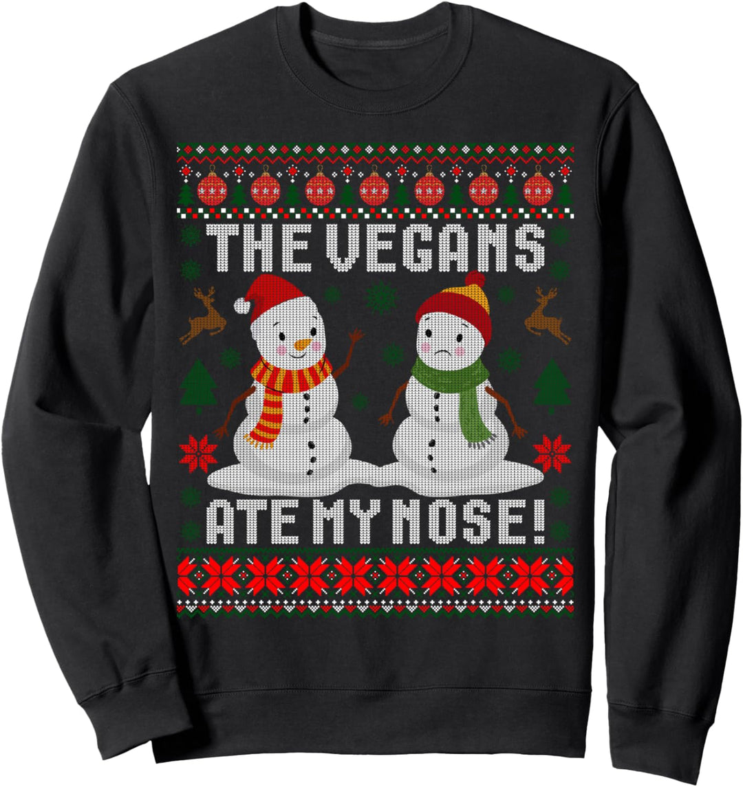 The Vegans Ate My Nose Shirt - Schneemann Vegan Christmas Ugly Sweatshirt