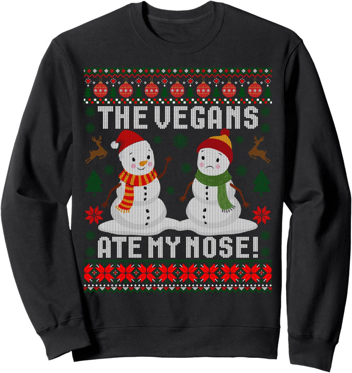 The Vegans Ate My Nose Shirt - Schneemann Vegan Christmas Ugly Sweatshirt