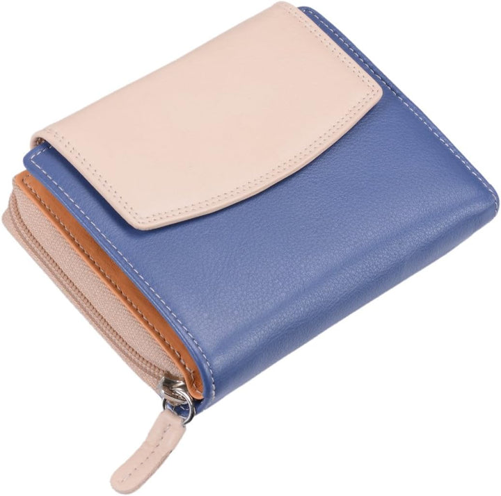 Damenbörse LEMONDO in Echt-Leder, 13x10cm Beige, Beige