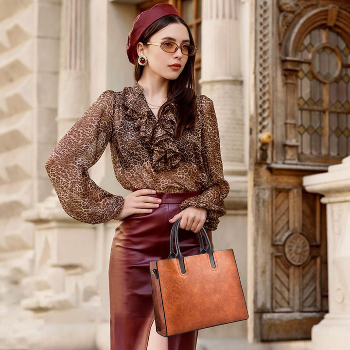 NICOLE &amp; DORIS Gross Handtasche Damen Shopper Tasche Umhängetasche Damen Gross Retro Schultertasche
