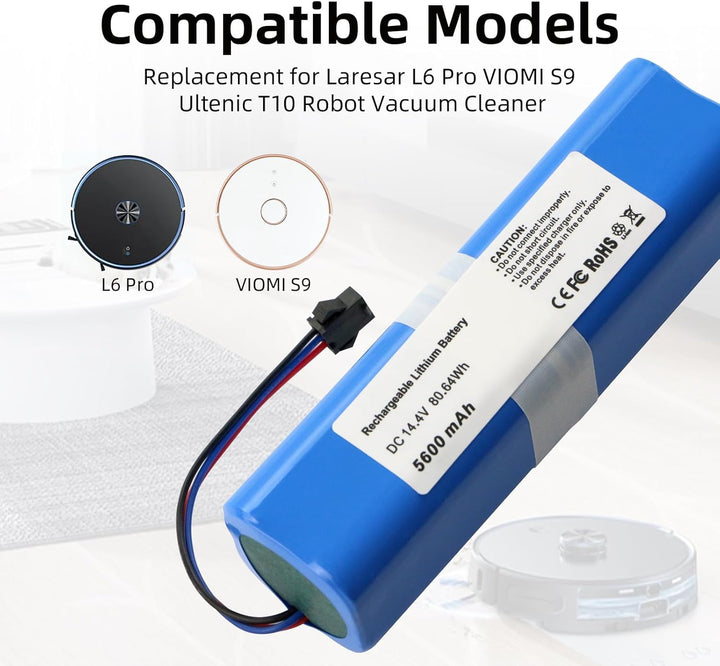 K KYUER New Staubsauger Akku Kompatibel mit Laresar L6 Pro VIOMI S9 Ultenic T10 Robotic Vacuum Clean