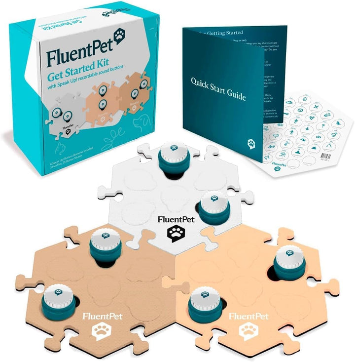 FluentPet Classic Vokabel-Set mit klarerem, nach Oben gerichtetem Ton – 12 bespielbare Tasten mit vo
