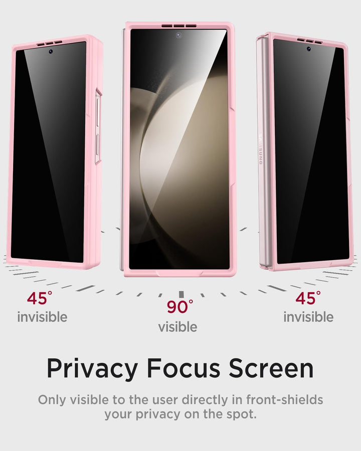 Miimall Kompatibel mit Samsung Galaxy Z Fold 5 Hülle mit S-Pen & Stifthalter, [Anti-SPY Displayschut
