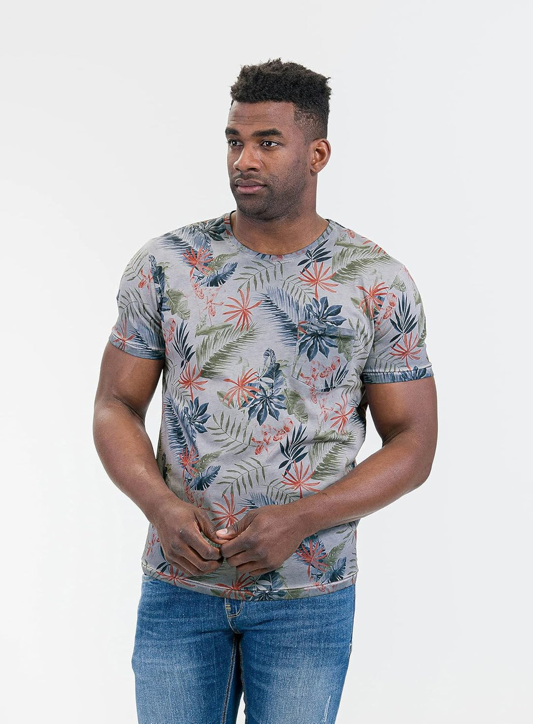 KEY LARGO Herren Santa Fe Round T-Shirt S Steel Blue (1214), S Steel Blue (1214)
