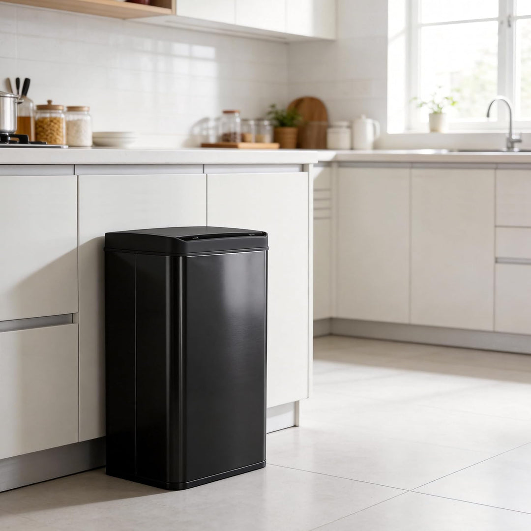 Ribelli Edelstahl Mülleimer 50 Liter - Abfalleimer mit Sensor - Automatisches Öffnen und Schliessen