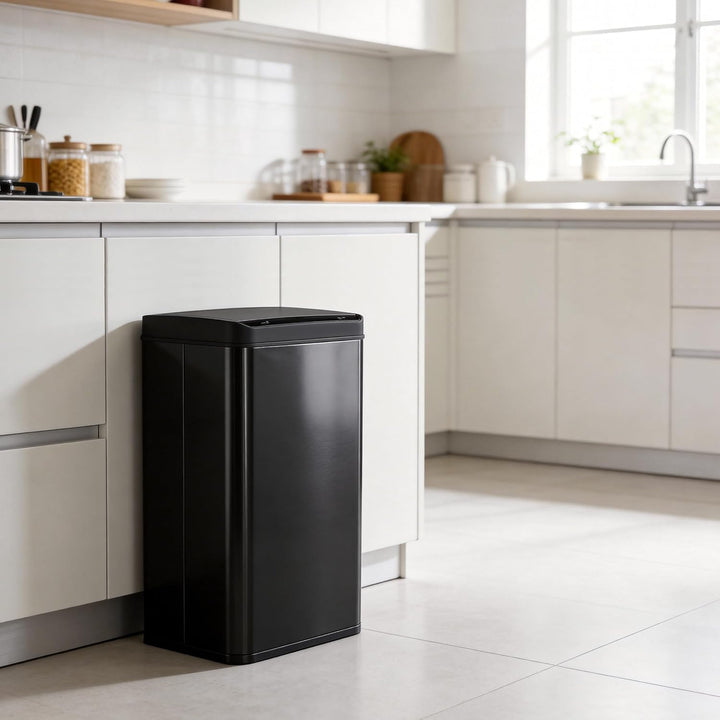 Ribelli Edelstahl Mülleimer 50 Liter - Abfalleimer mit Sensor - Automatisches Öffnen und Schliessen