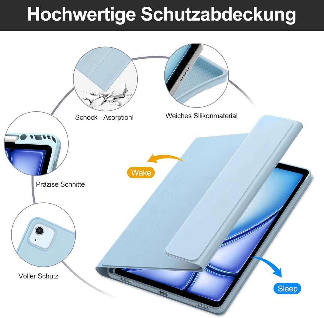 Tastatur für iPad Air 13" M4 2026/M3 2025/M2 2024 mit Touchpad, Hülle Tastatur für iPad Pro 12.9 6/5
