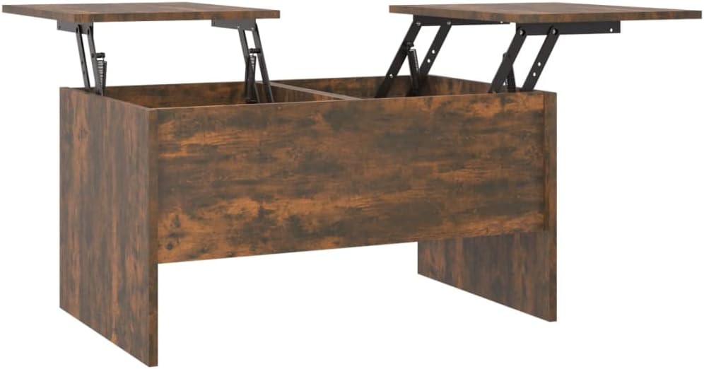 WIFESE Couchtisch Höhenverstellbar 80x50x42,5 cm Beistelltisch Holz Wohnzimmertisch Modern Stilvolle