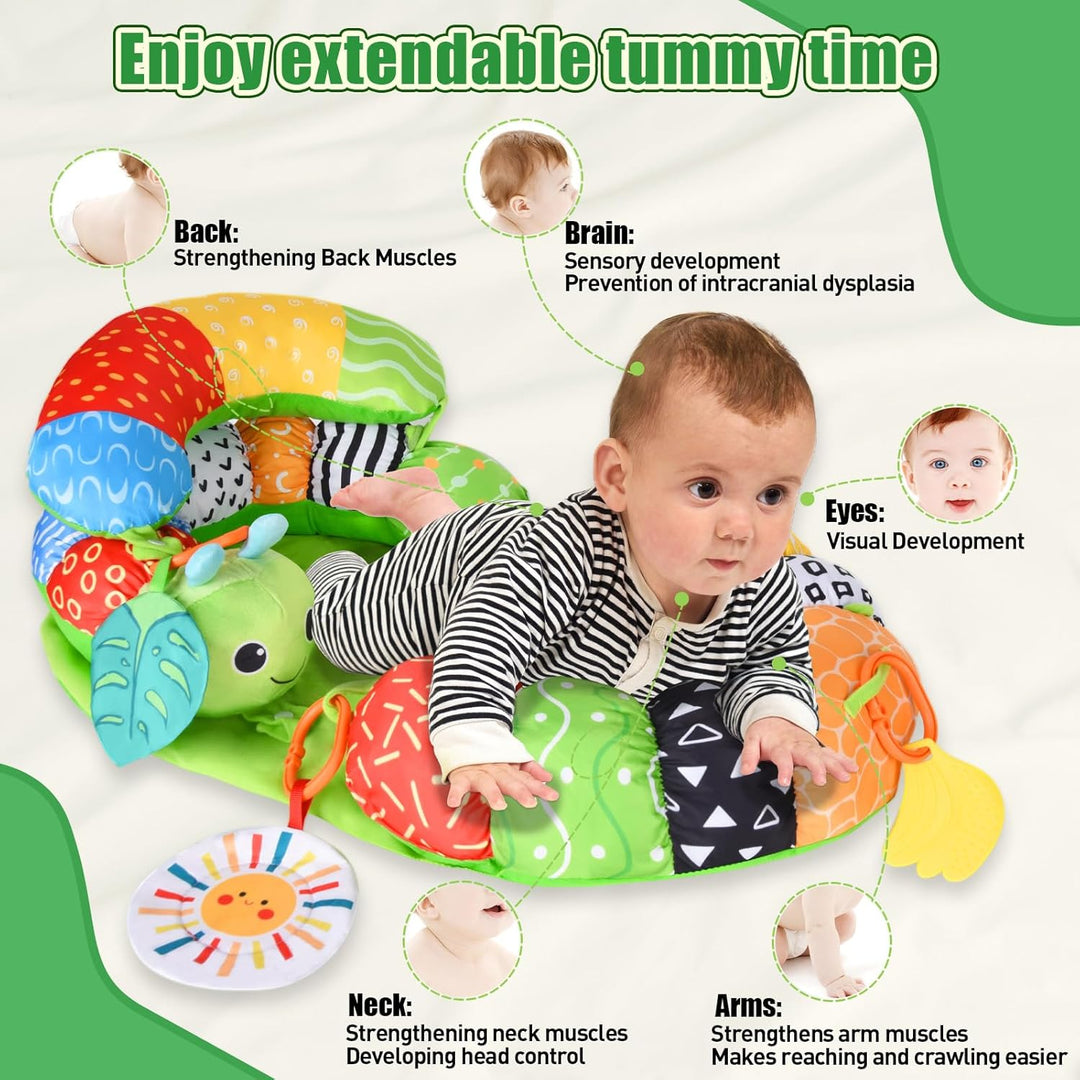 Ulikey 3 in 1 Bauchlage Spielzeug Baby, Abnehmbar Raupe für Baby, Bauchlage Helfen Sitzen Stützen Ba