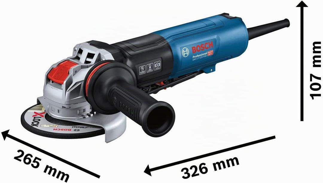 Bosch Professional Winkelschleifer GWX 17-125 PSB mit X-LOCK (Scheiben-Ø 125mm, Leistung 1700 Watt,