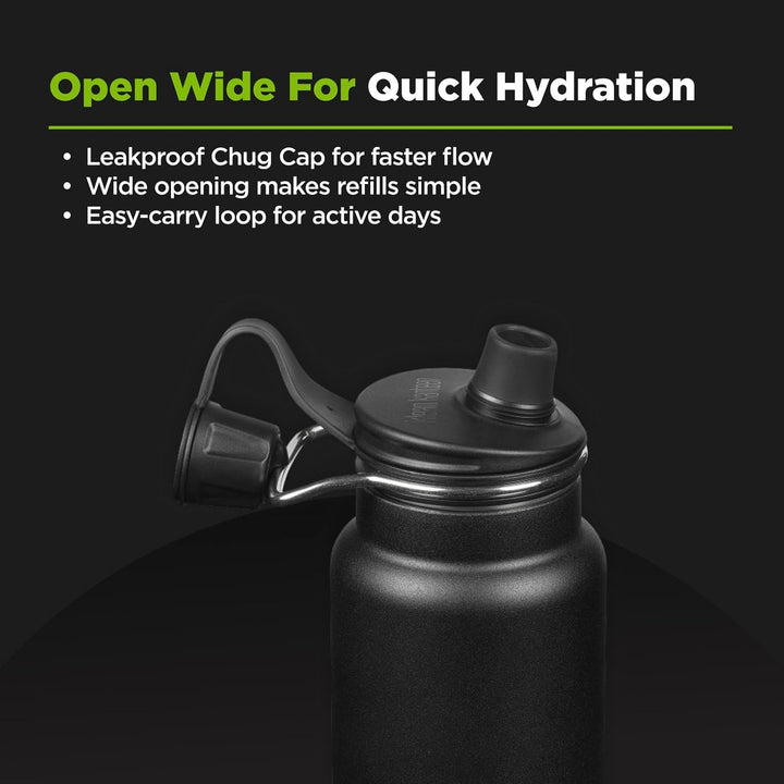 KleanKanteen Herren TKWide VI Trinkflasche, Black, One Size Schwarz, Schwarz
