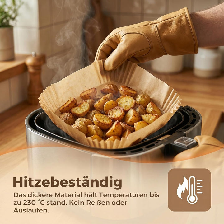100 Stück Airfryer Backpapier Zubehör für Philips Airfryer 4000 Series Stacked Dual Basket 10L Heiss