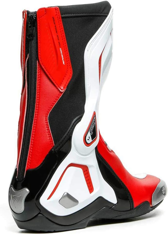 Dainese York D-WP Shoes, Motorradschuhe Wasserdicht Schwarz Weiss Lava Rot 45 EU, Schwarz Weiss Lava