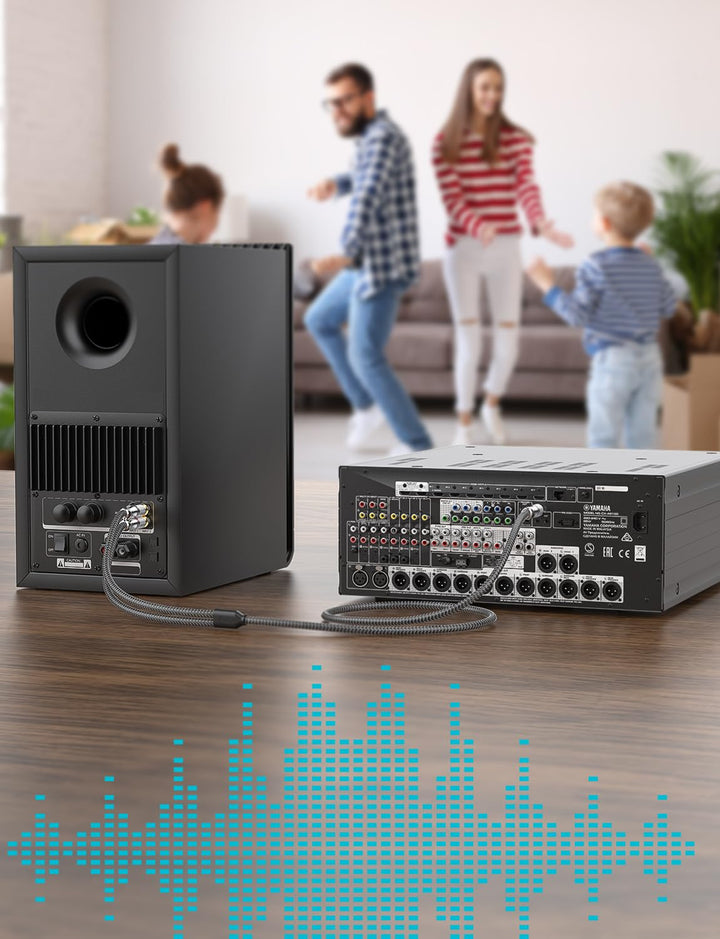 EMK 1/4 Zoll auf 2x Cinch Kabel, 6.35mm TRS Stereo Klinke zu Dual RCA Adapterkabel, Y-Splitter Audio