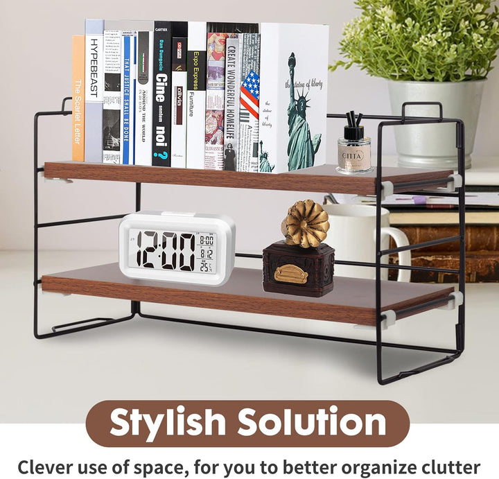 powerking Schreibtisch Regal Organizer, 2-Tier Desktop Regale, justierbare Bücherregal Speicher Rack