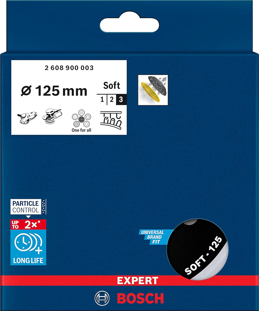 Bosch Professional 1x Expert Multihole Universalstützteller (Version weich, Ø 125 mm, Zubehör Exzent