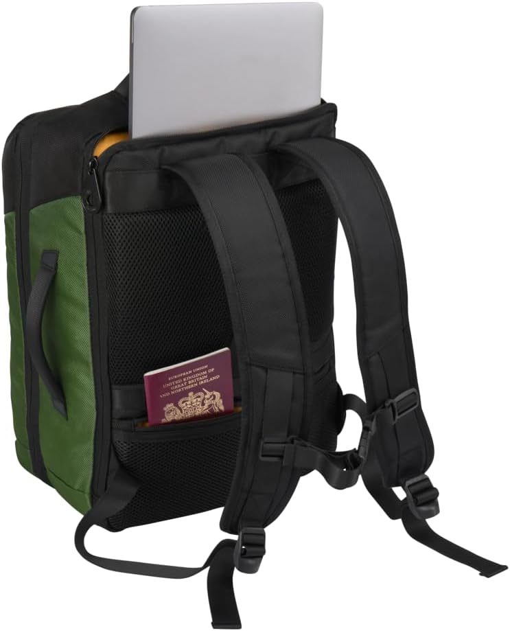 Cabin Max Handgepäck-Rucksack 40x30x20 Ryanair Reiserucksack für Flugzeug 24L Inca Grün, 24L Inca Gr