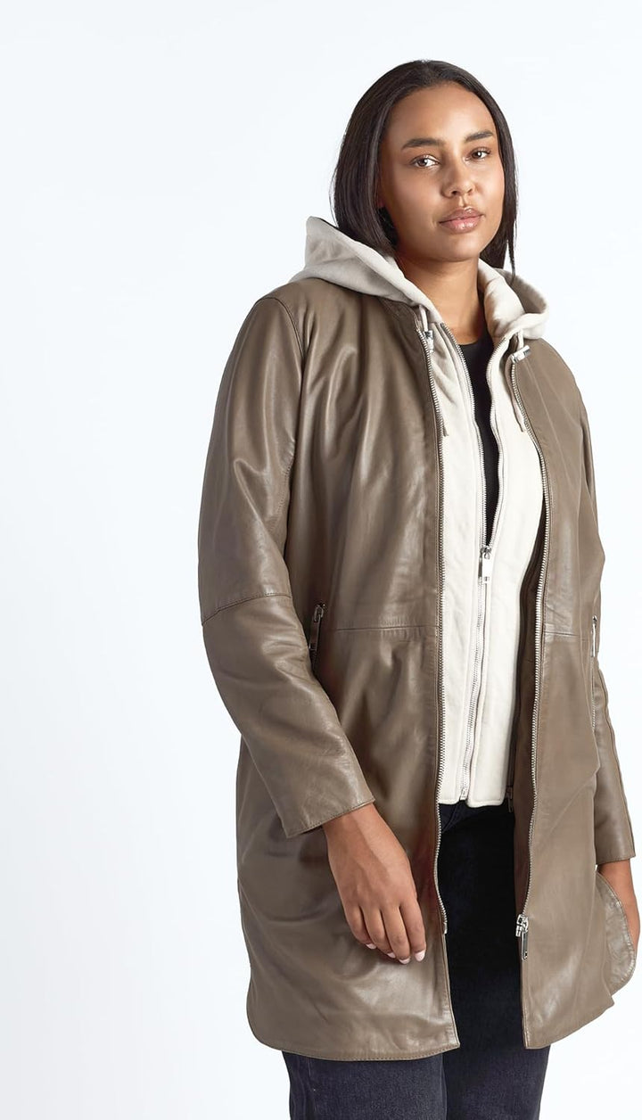 MAZE Damen Ledermantel 42021316 46 mud, 46 mud