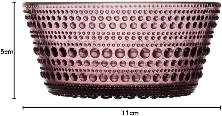 Iittala Kastehelmi Schale aus Glas hergestellt, in der Farbe Violett, Volumen: 23 cl, Höhe: 5 cm, D: