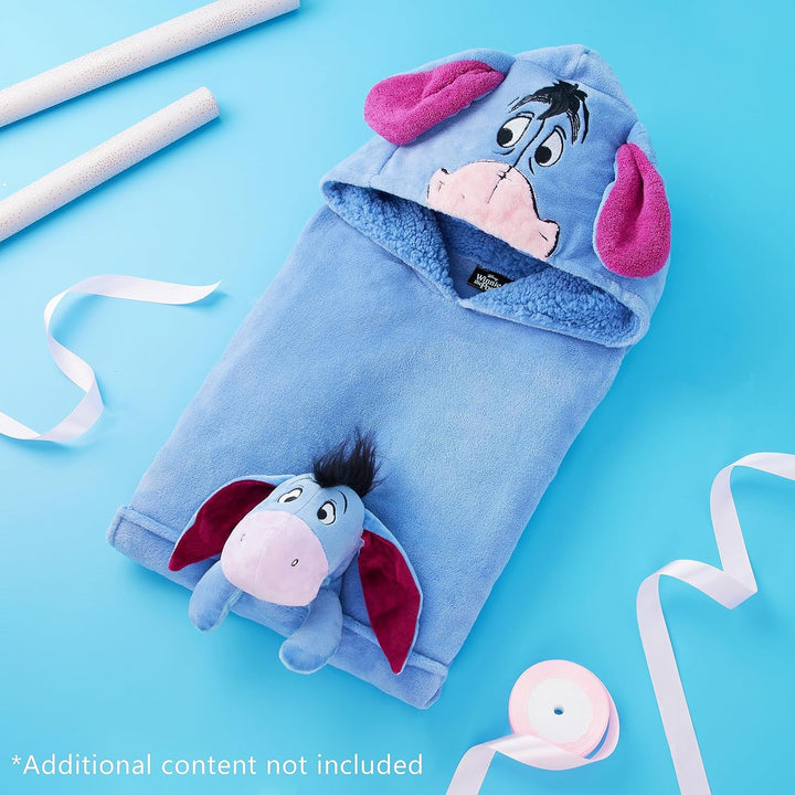 Disney Stitch Hoodie-Decke Kinder, Kapuzenpullover Mädchen mit Sherpa-Kapuze, 3D-Ohren, Kängurutasch