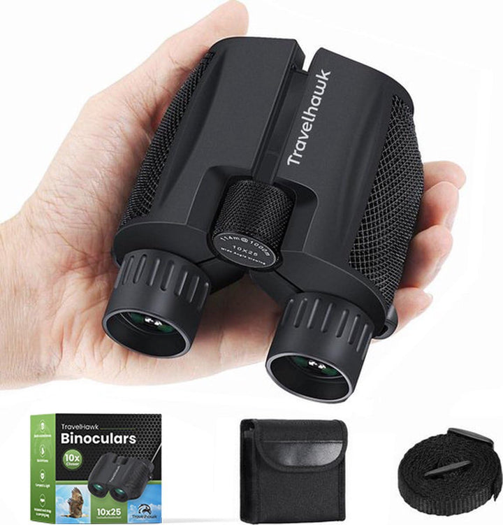 Fernglas 10x25 HD - Kompakte Fernglas für Brillenträger, Erwachsene und Kinder, Feldstecher BAK4 Pri