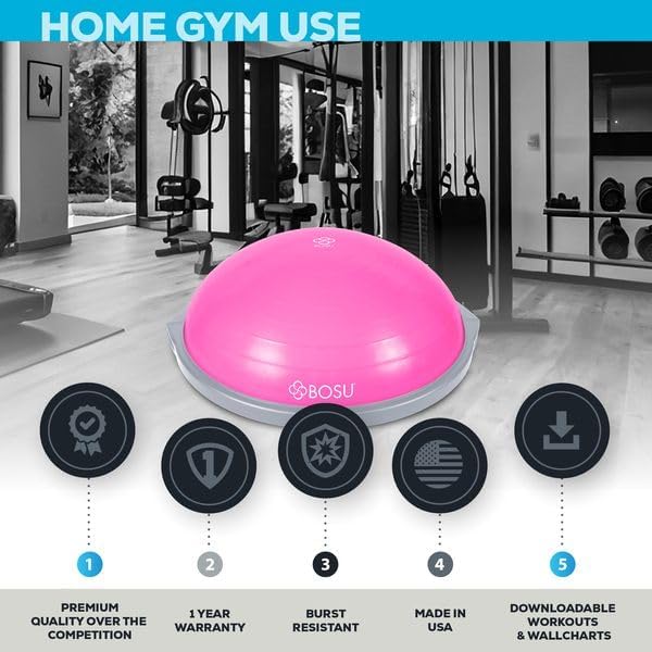 Bosu, Home Gym Equipment, The Original Balance Trainer, 66 cm Durchmesser Pink/Grau, Pink/Grau