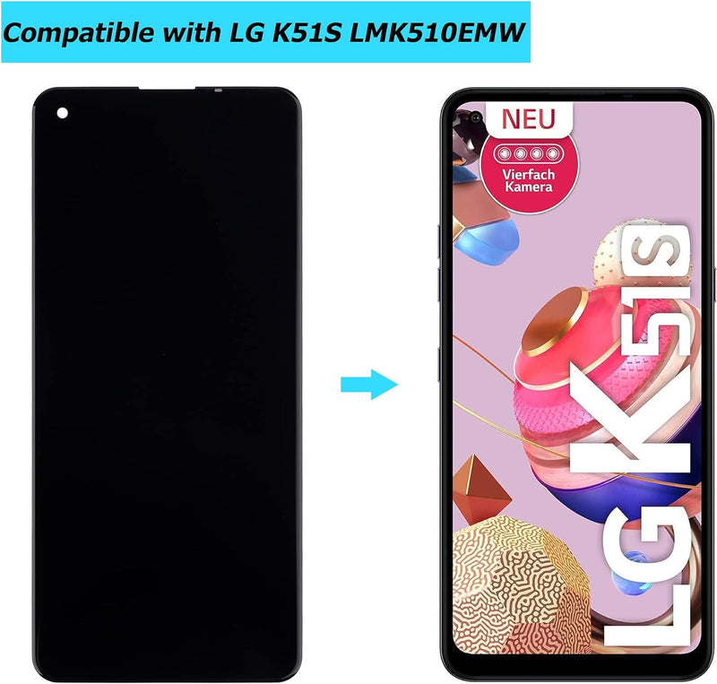 Vvsialeek Neu Ersatz LCD Display Kompatibel Für LG K51S LMK510EMW LM-K510EMW LM-K510 Ersatzteil Repa