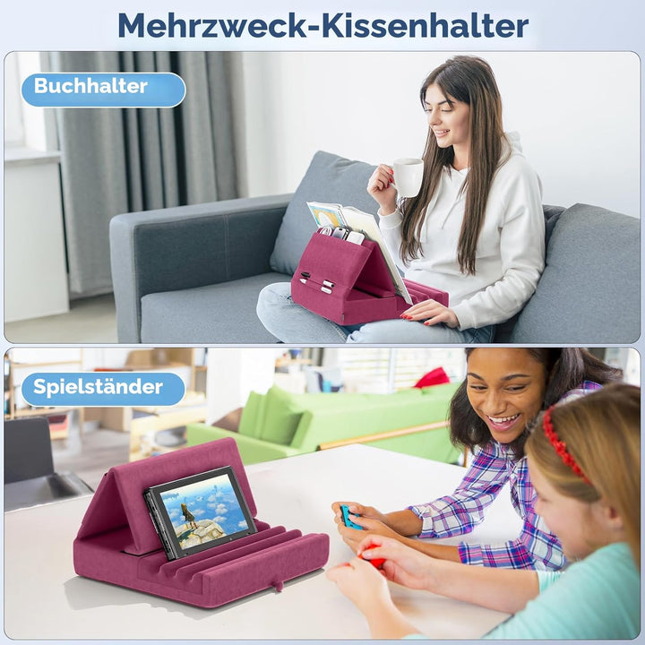 KDD Tablet Halter Kissen, Faltbarer Ipad Ständer für Schoss Bett Schreibtisch - Tablet Weicher Kisse
