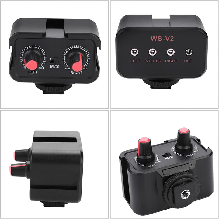 Kamera-Mikrofon-Audio-Mixer, WS-V2 2 Kanal Universal Microfon DSLR-Kameras Audio Mixer Adapter Audio